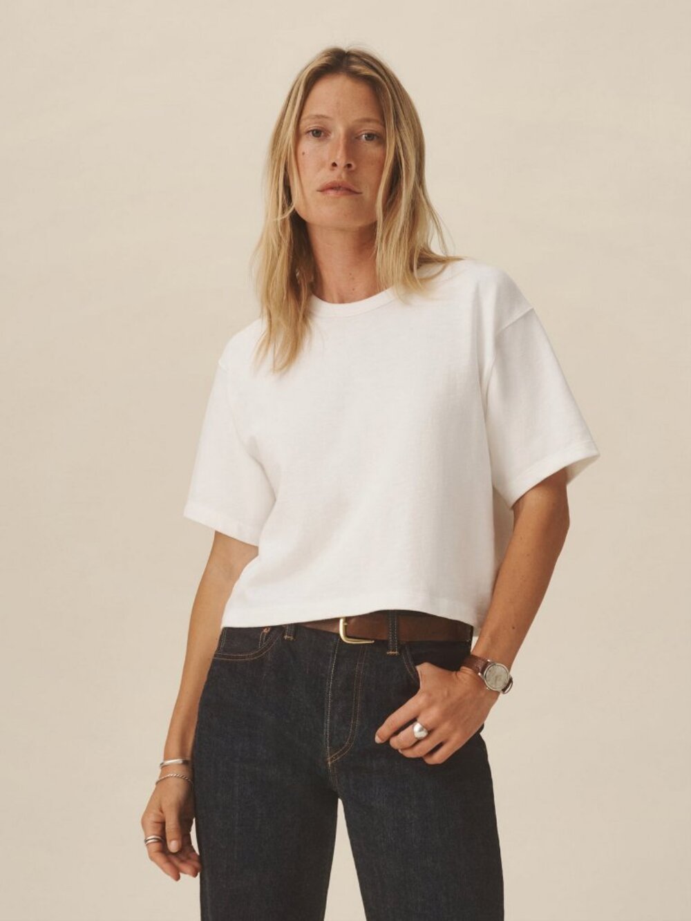 Buck Mason Field-Spec Boyfriend Crop Tee